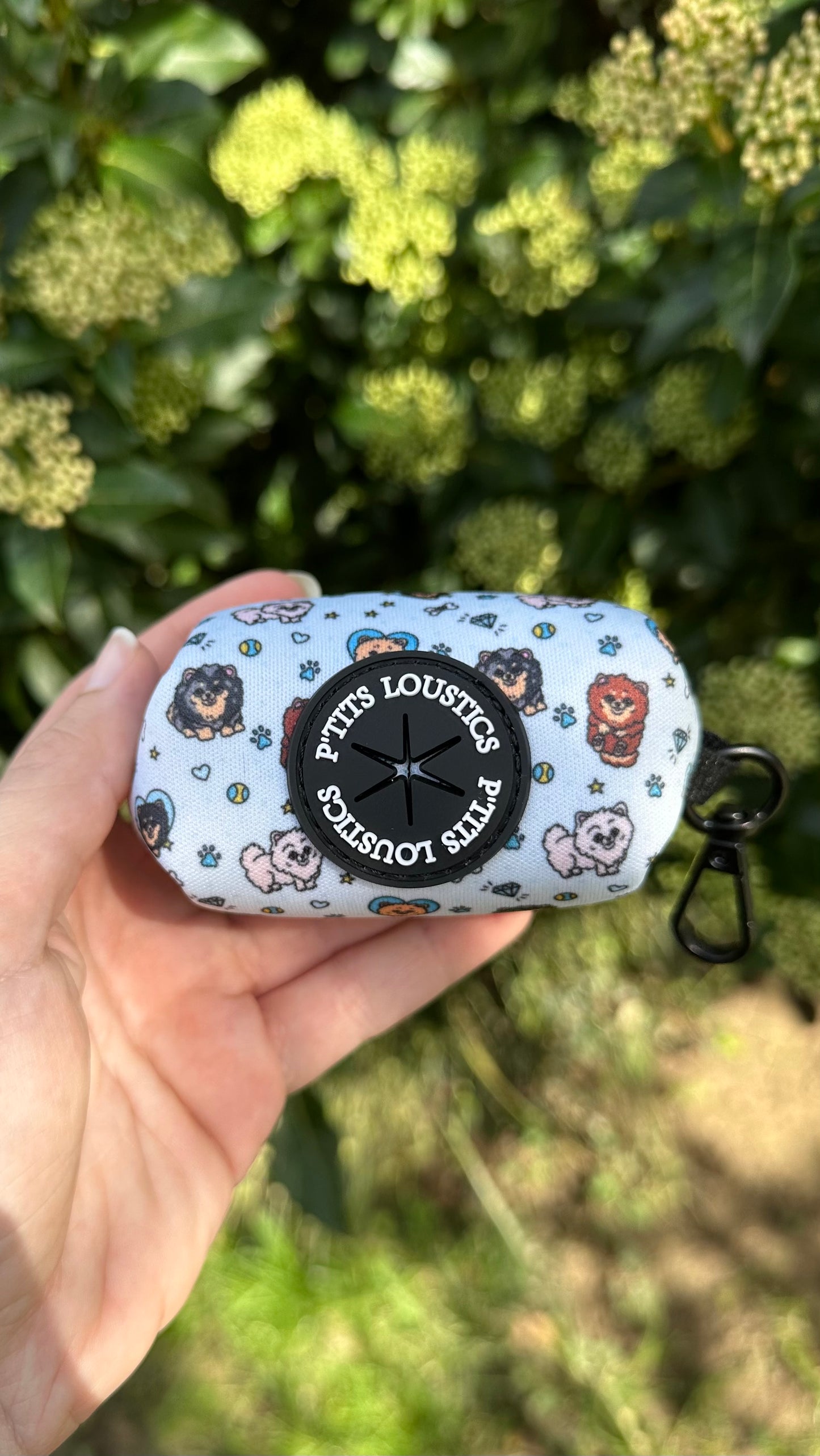 Porte sac à caca - Pomeranian bleu