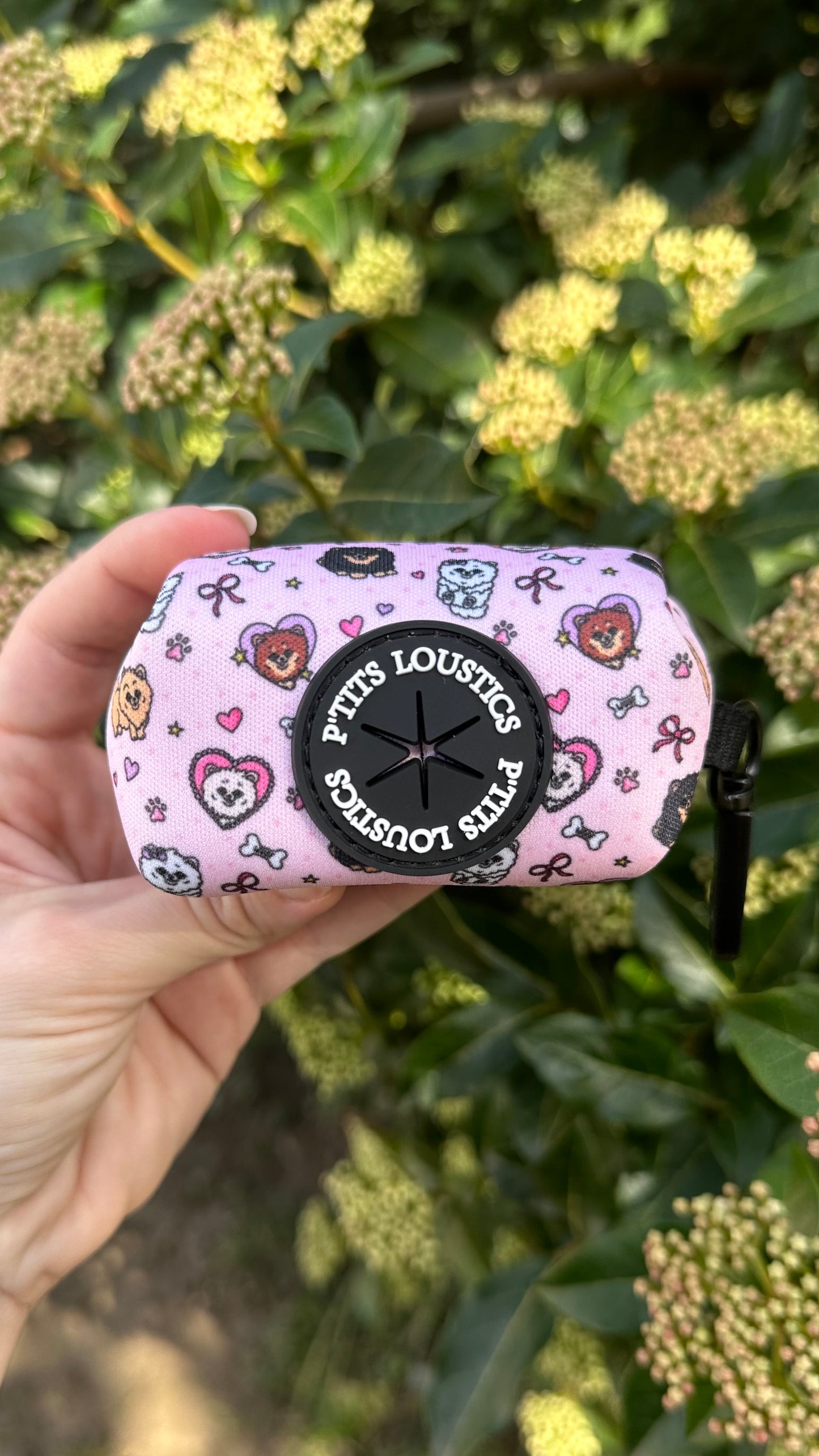 Porte sac à caca - Pomeranian rose